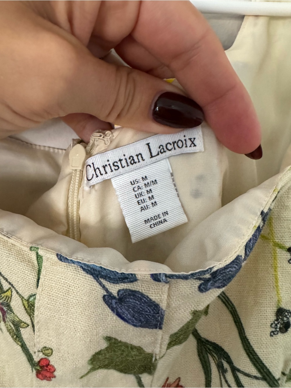 Christian Lacroix Cream Floral Midi Dress - Picture 4 of 5